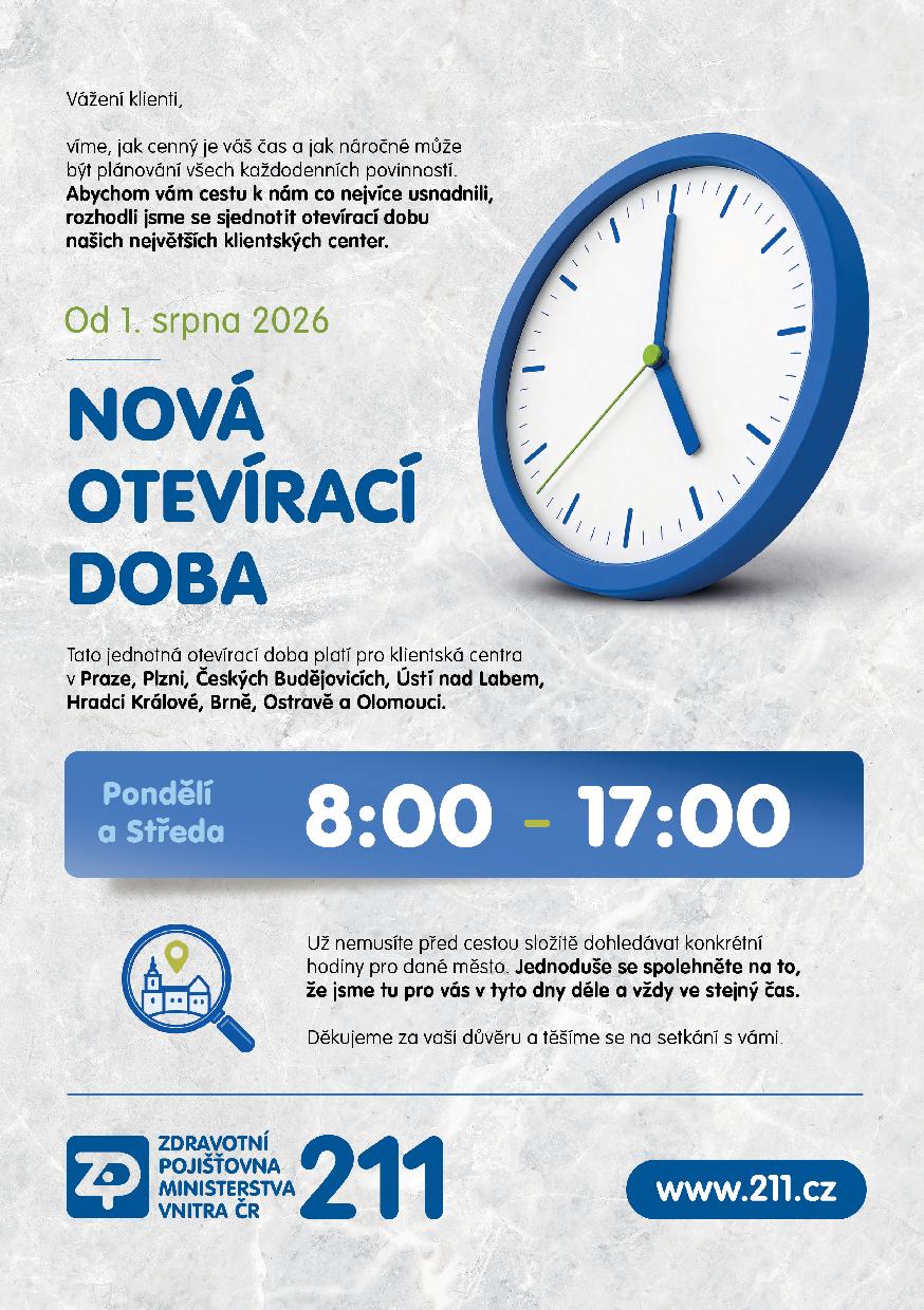 nová otevírací doba od 1.8.2026