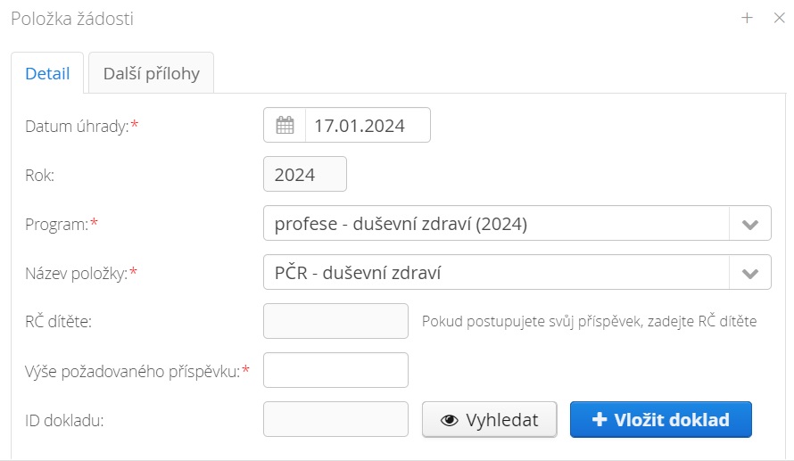 sbory - čerpání příspěvku v E-komunikaci